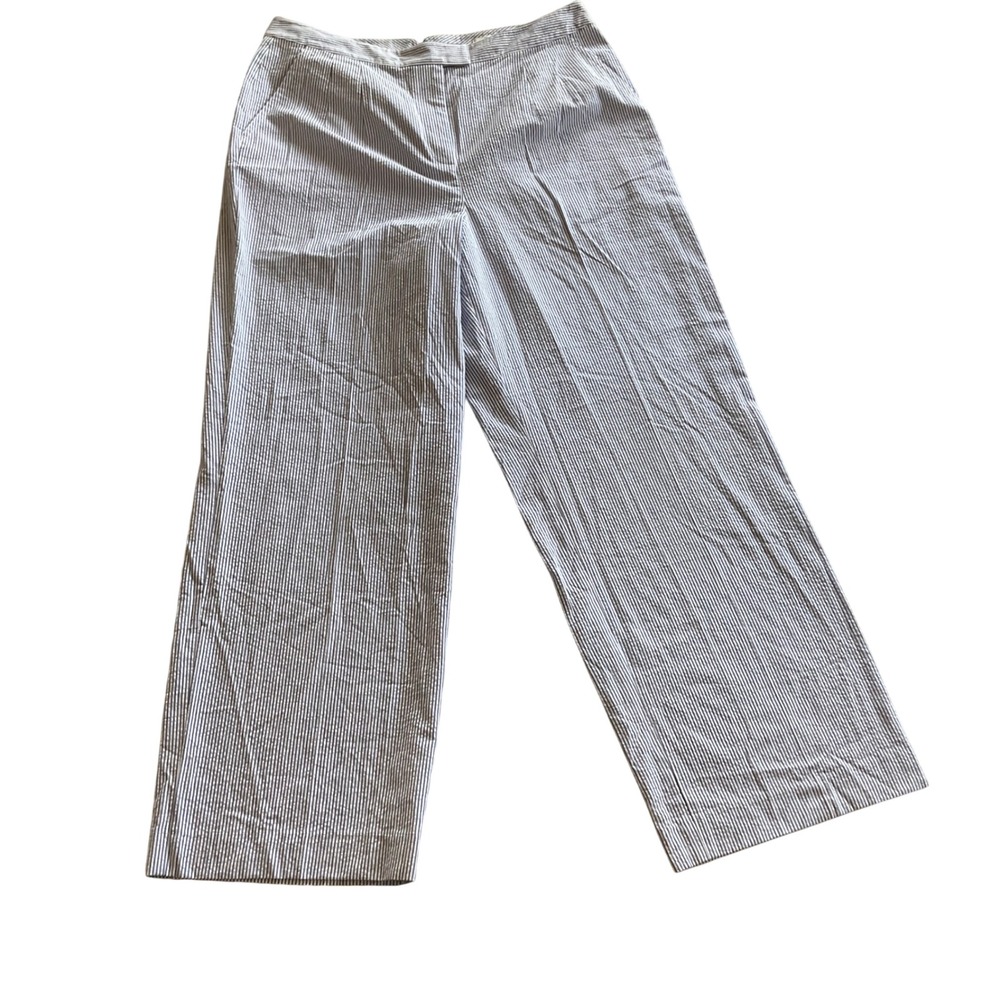 Wide Leg Seersucker Pants in Light Gray - Unbranded